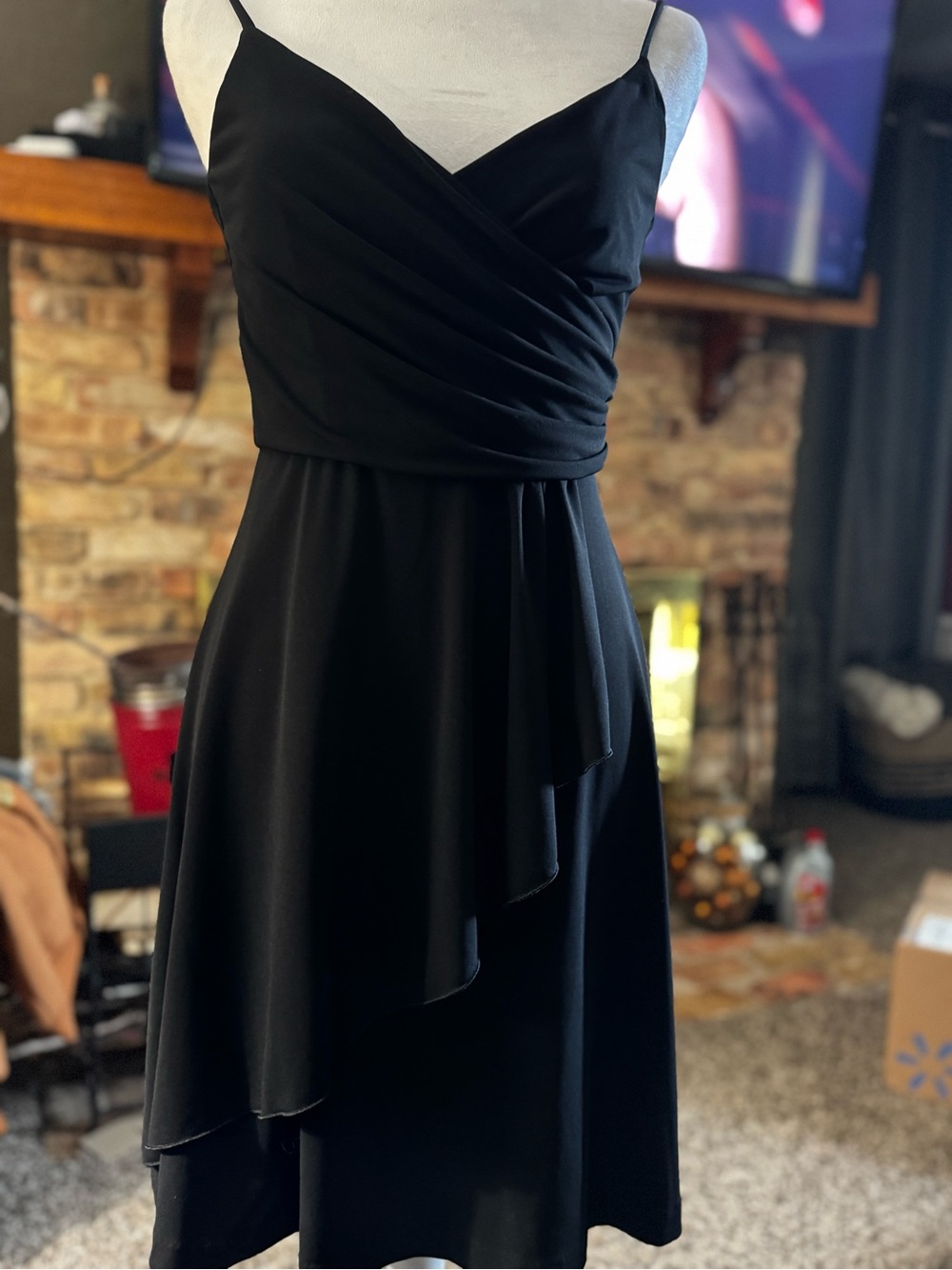 Banana Republic Black One-Shoulder Draped Asymmetric Cocktail Dress